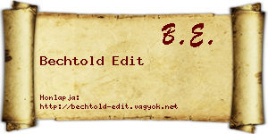 Bechtold Edit névjegykártya